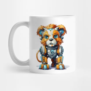 Cartoon lion robots. T-Shirt, Sticker. Mug